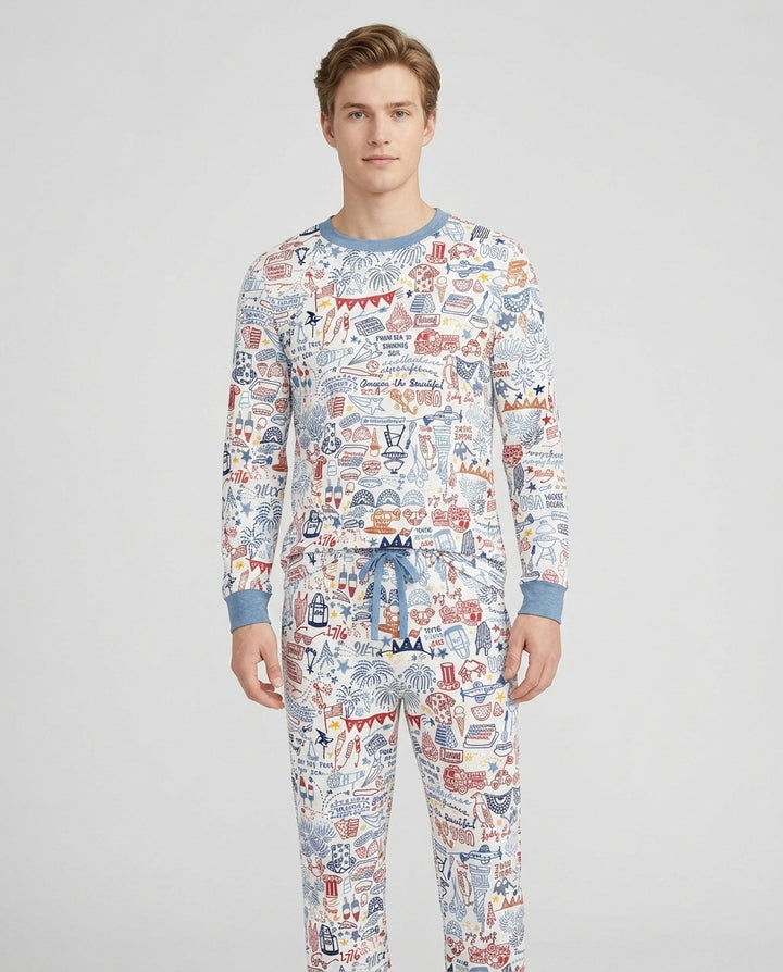 Liberty Doodle 250th Family Matching Bamboo Men's Pajama Set