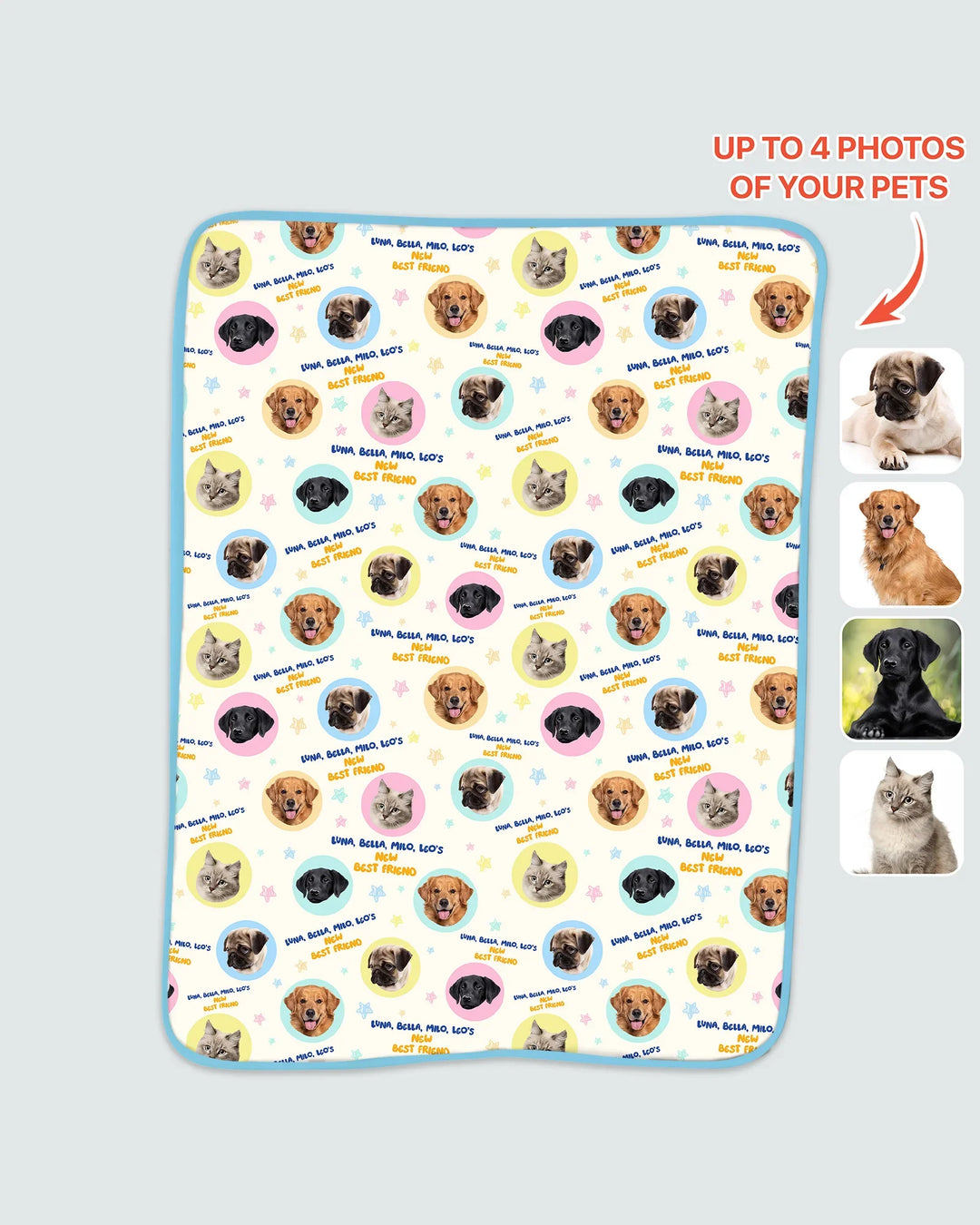 Best Friend Custom Name And Pet Photos Bamboo Blanket