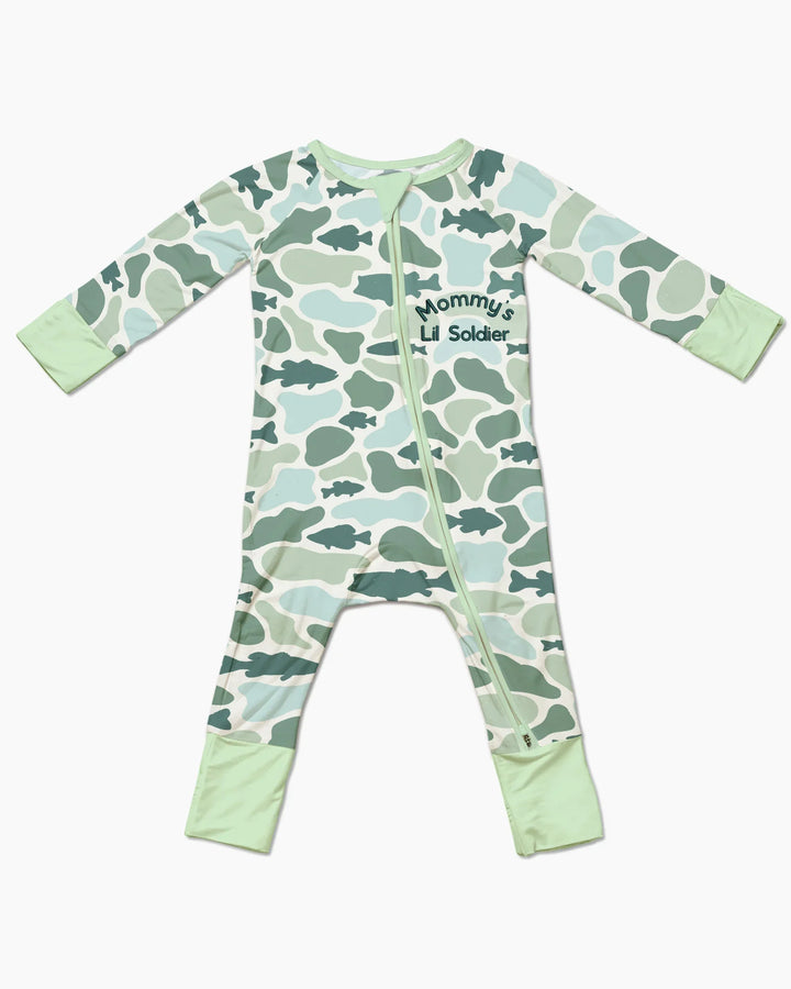 Lil Soldier Embroidered Bamboo Convertible Zippy