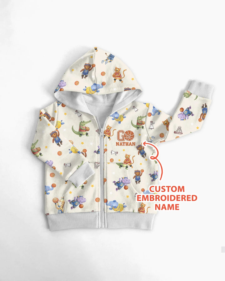 Custom Name Embroidered Wild Hoops Showdown Bamboo Zip Hoodie
