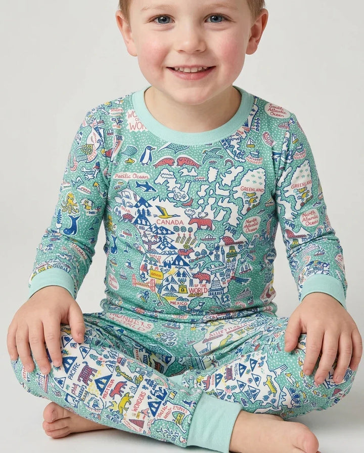 Hello World Wonders Bamboo Two Piece Long Sleeve Pajama Set