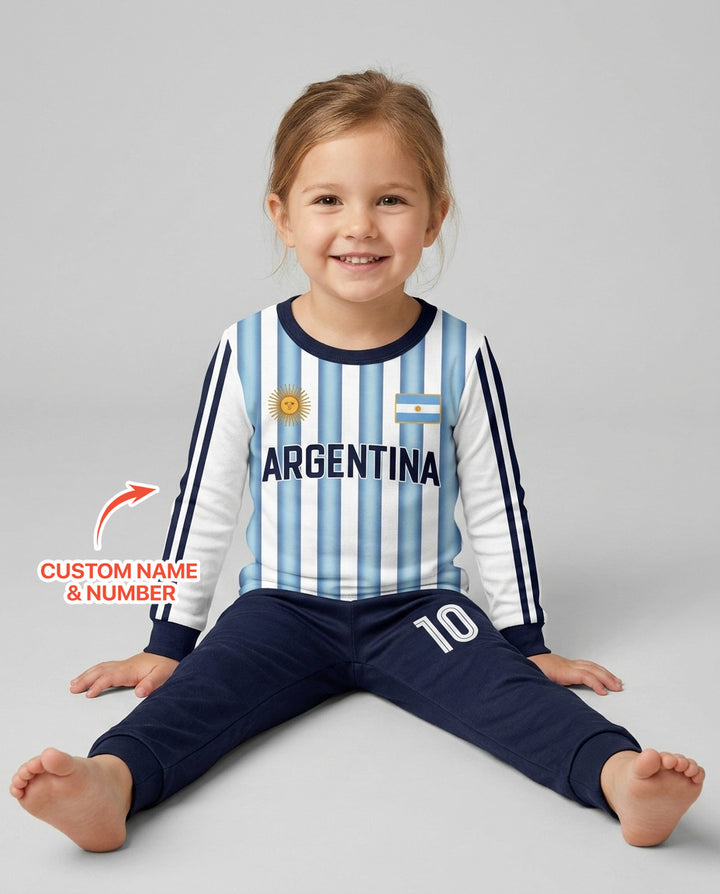 Custom Name Argentina Spirit Bamboo Two Piece Long Sleeve Pajama Set