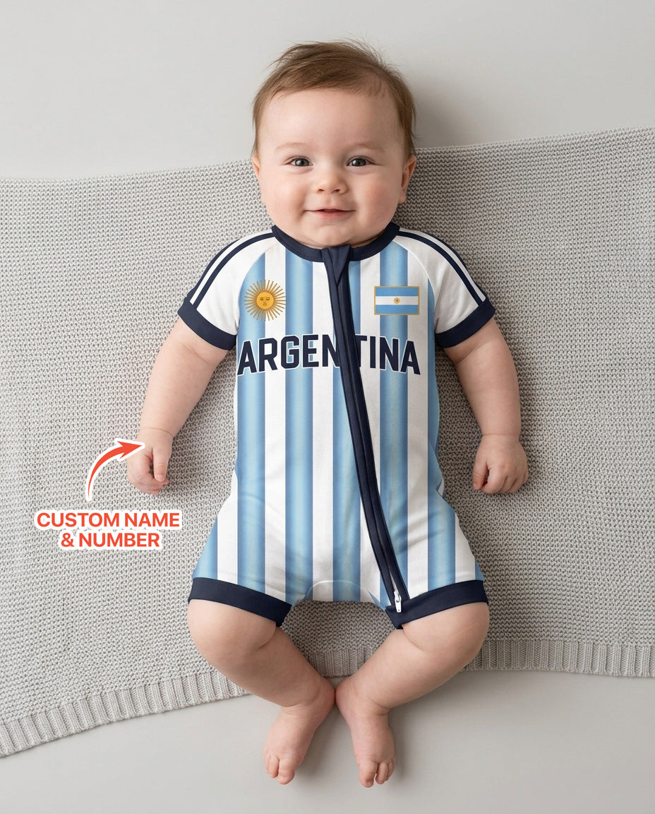 Custom Name Argentina Spirit Bamboo Shorty Zippy