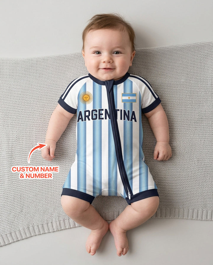 Custom Name Argentina Spirit Bamboo Shorty Zippy
