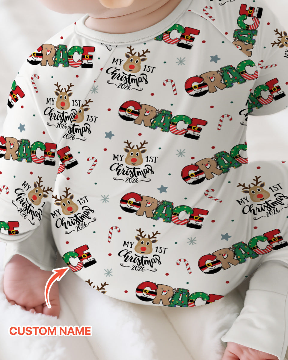 Custom Name My First Christmas 2026 Bamboo Convertible Zippy (G)