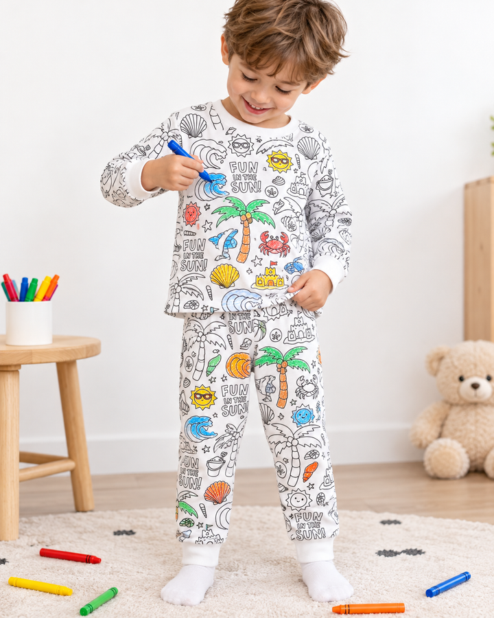 All Colorable Bamboo Two Piece Long Sleeve Pyjamas Set