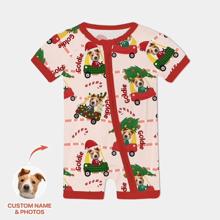 Custom Pet Photo Christmas Tikes Car Bamboo Shorty Zippy