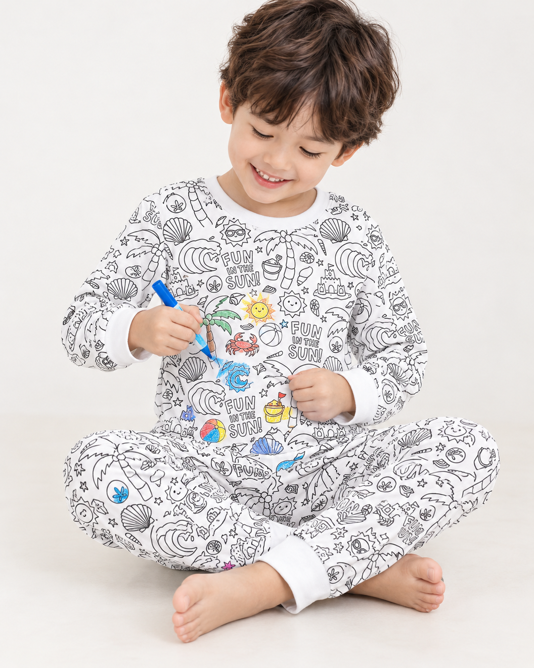 Beach Bash Colorable Bamboo Two Piece Pyjamas Set