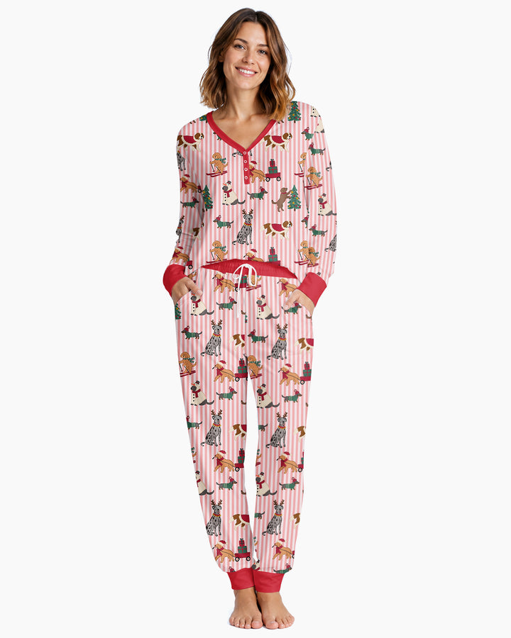 Christmas Pups & Holiday Adventures Bamboo Women Pajama Set