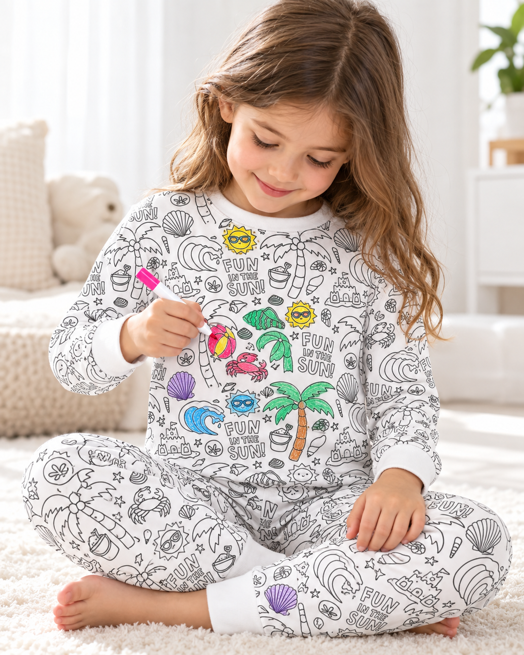 Beach Bash Colorable Bamboo Two Piece Pyjamas Set