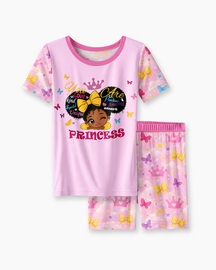 Afro Princess You Are Beautiful Bamboo Two Piece Short Sleeve Shorts Pajama Set