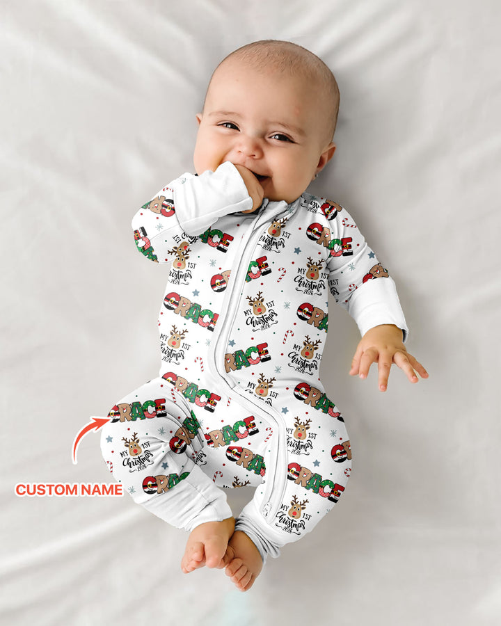 Custom Name My First Christmas 2026 Bamboo Convertible Zippy (G)