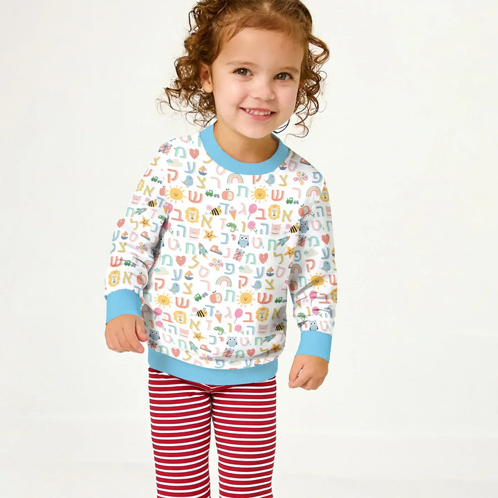 Hebrew Alphabet Bamboo Crewneck Sweatshirt