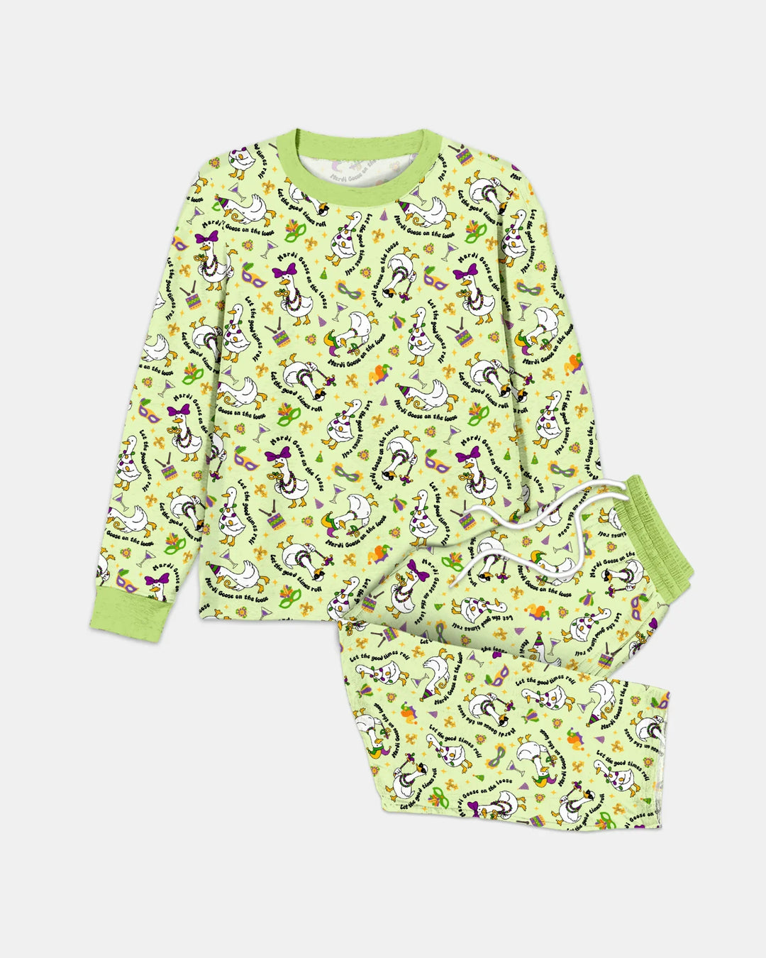 Mardi Gras Silly Goose Bamboo Men's Pajama Set