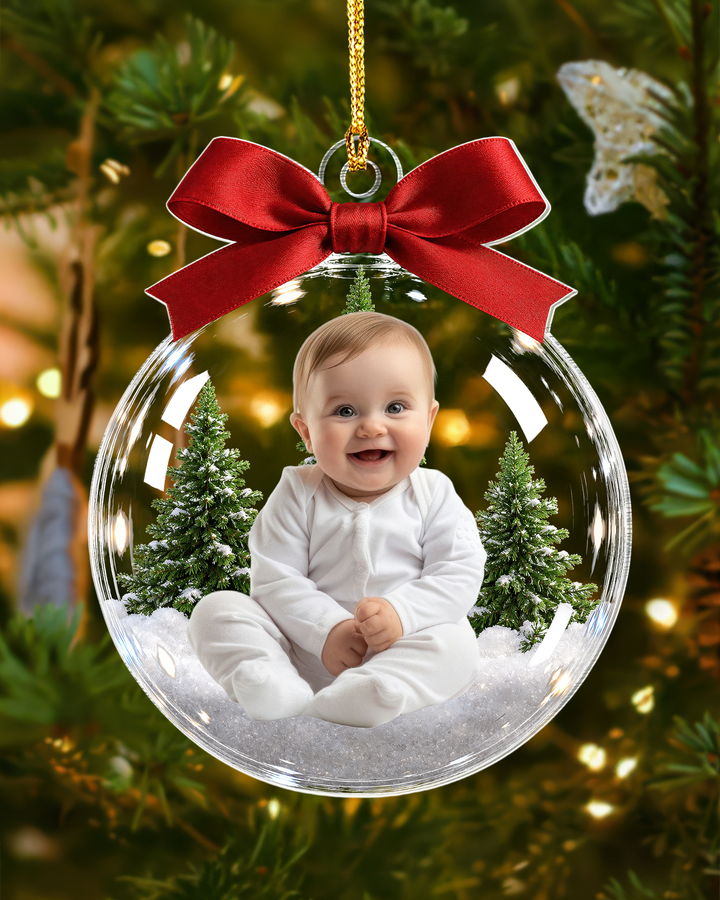 Family Photo Christmas Acrylic Ornament