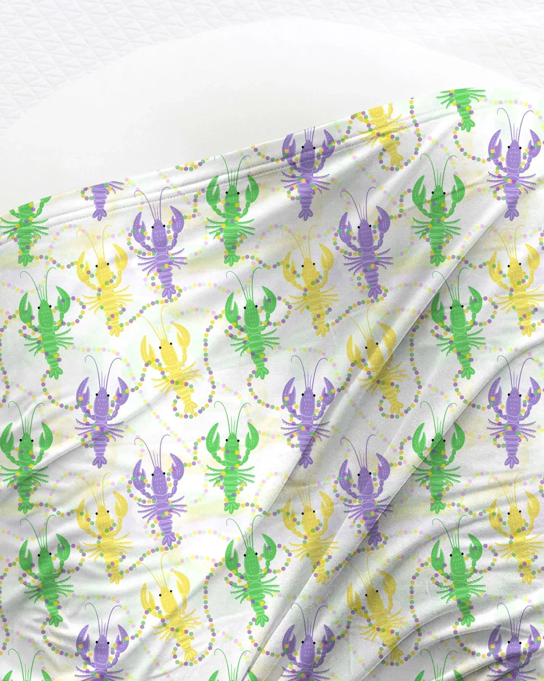 Mardi Gras Crawfish Family Matching Bamboo Swaddle Blanket