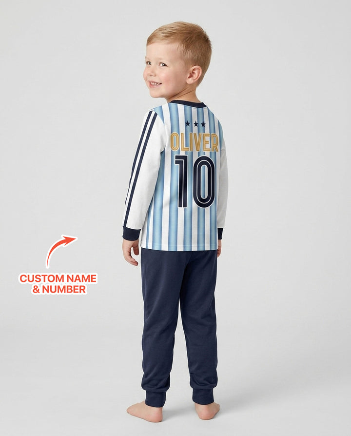 Custom Name Argentina Spirit Bamboo Two Piece Long Sleeve Pajama Set