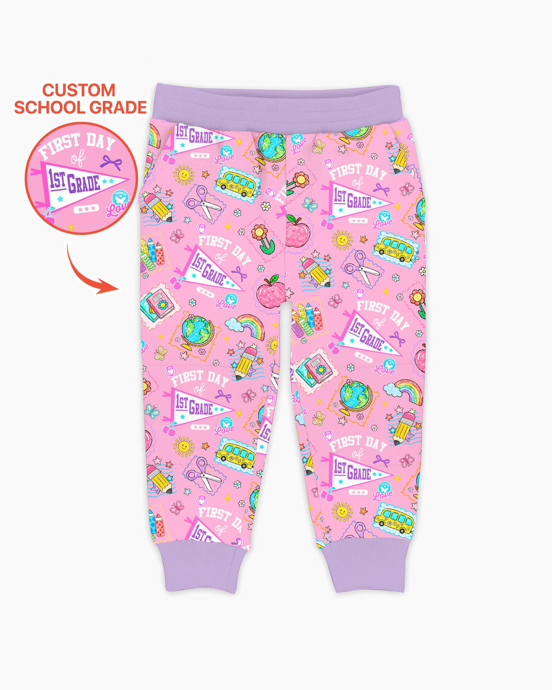 Custom Grade Girls School First Day Bamboo Jogger