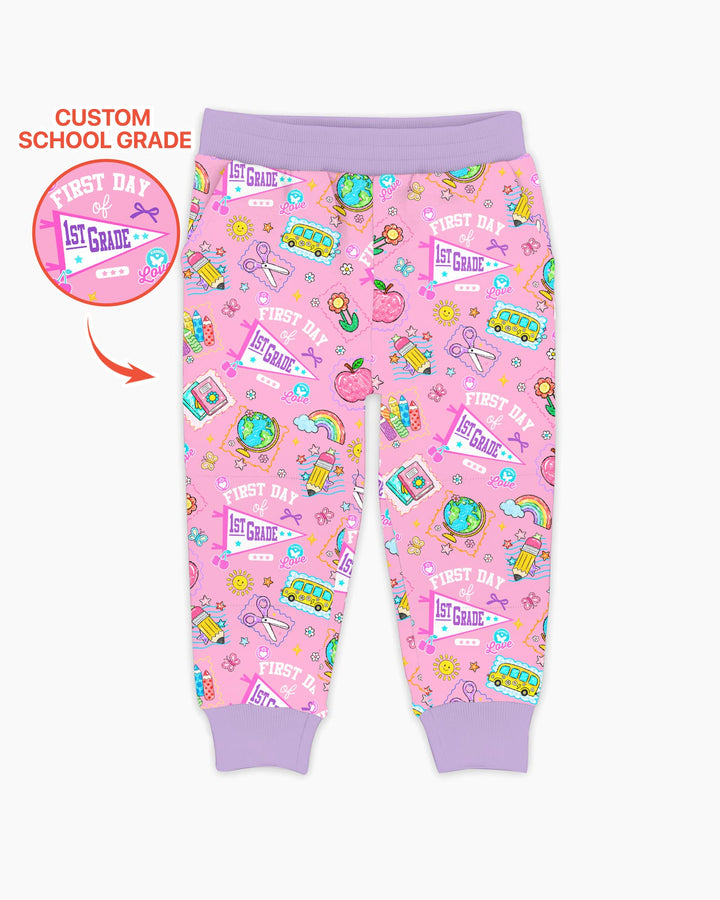 Custom Grade Girls School First Day Bamboo Jogger