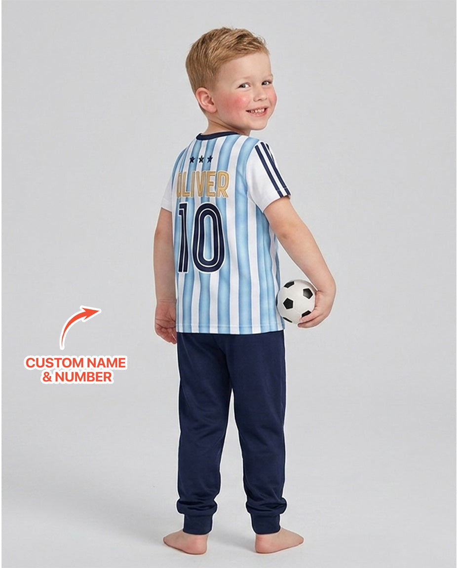 Custom Name Argentina Spirit Bamboo Two Piece Short Sleeve Pajama Set