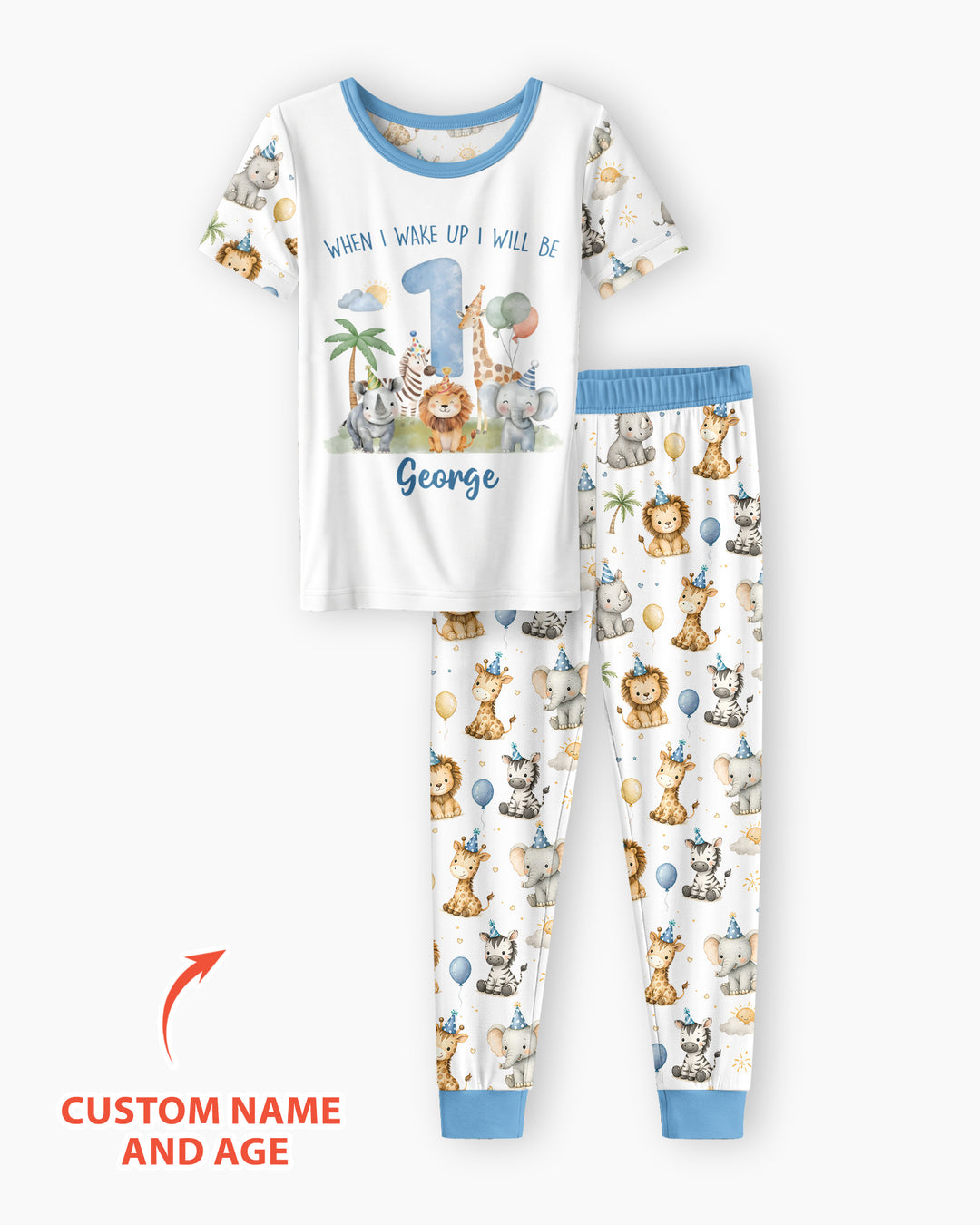 CUSTOM Template Bamboo Two Piece Short Sleeve Pyjamas Set
