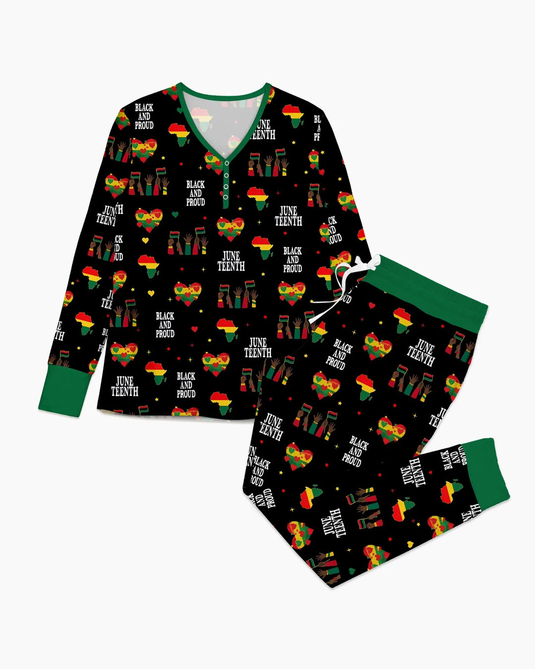 Juneteenth Black and Proud Bamboo Women Pajama Set