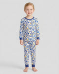 Hanukkah Toile Bamboo Two Piece Long Sleeve Pajama Set