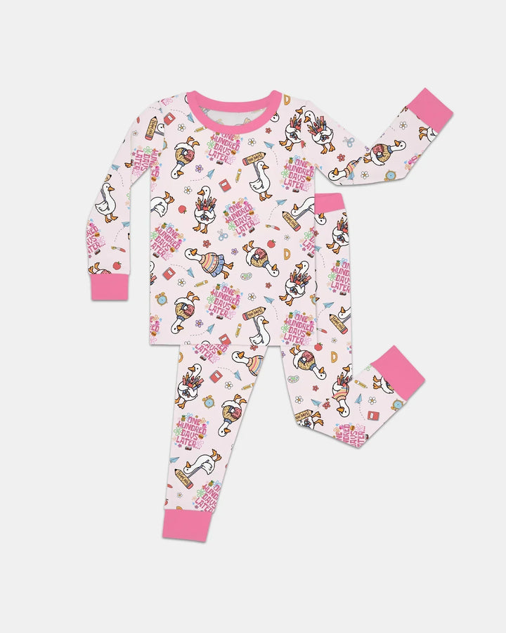 One Hundred Days Later Silly Goose Bamboo Two Piece Long Sleeve Pajama Set
