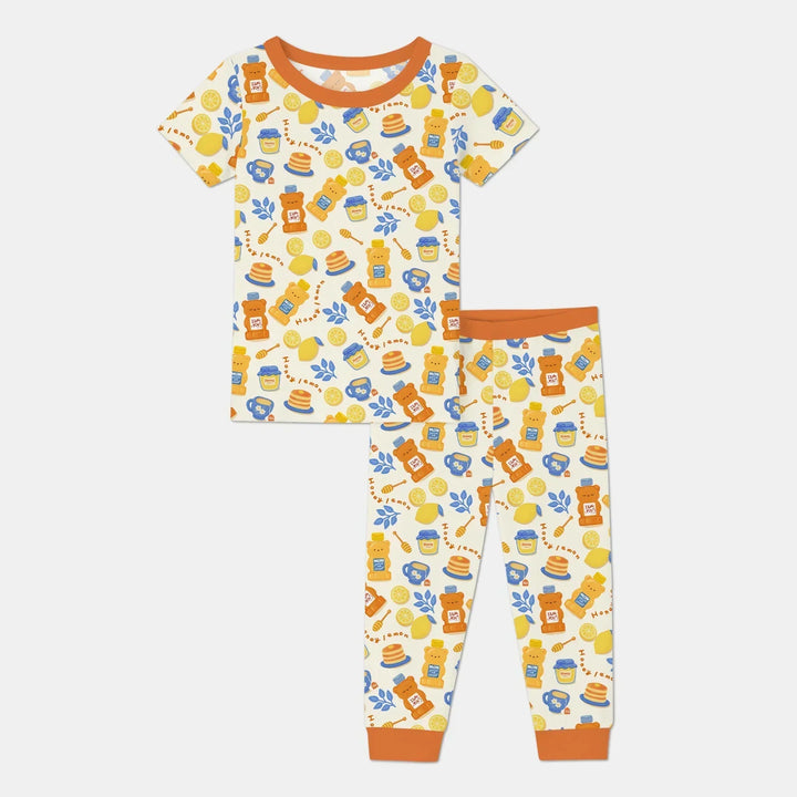Honey Bear Bottle Bamboo Two Piece Short Sleeve Pajama Set