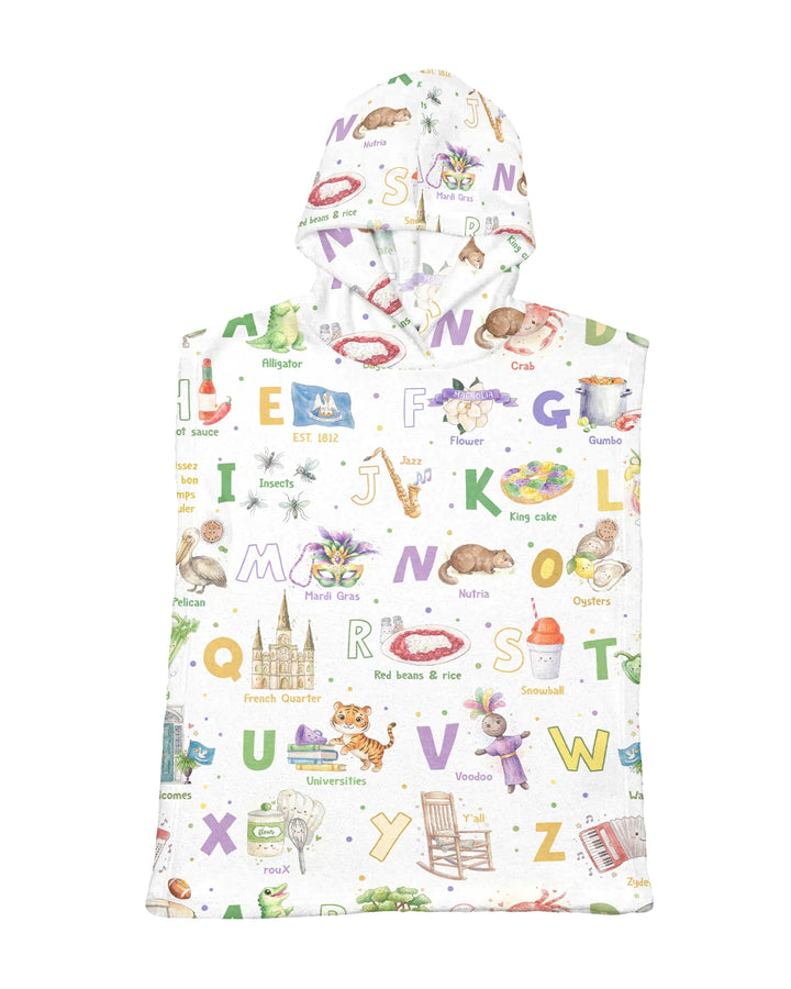 Alphabet of Lousiana Bamboo Swim Poncho