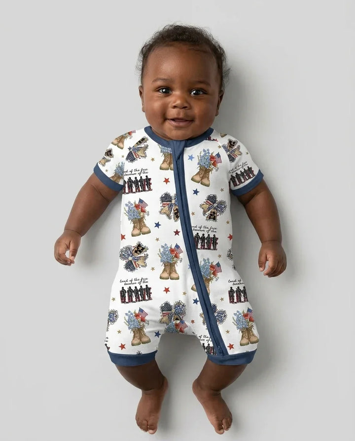 Honor the Brave Family Matching Bamboo Shorty Zippy