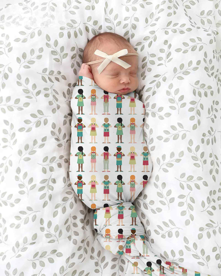 Little Friends Everywhere swaddle blanket