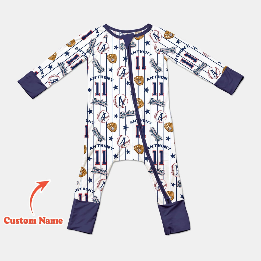 Custom Name Baseball Time Bamboo Convertible Zippy