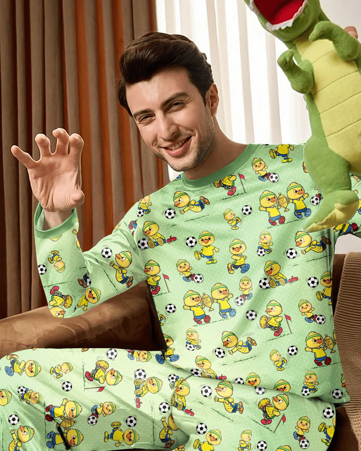 Brasil Soccer Fan Family Matching Bamboo Men's Pajama Set