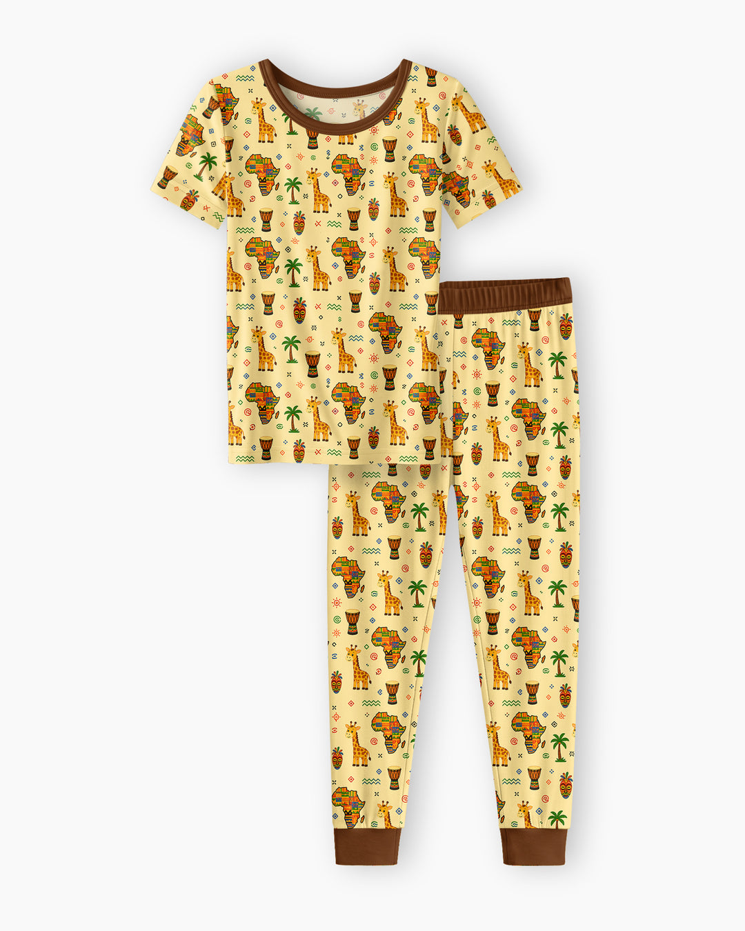 African Culture Bamboo Two Piece Short Sleeve Pajama Set