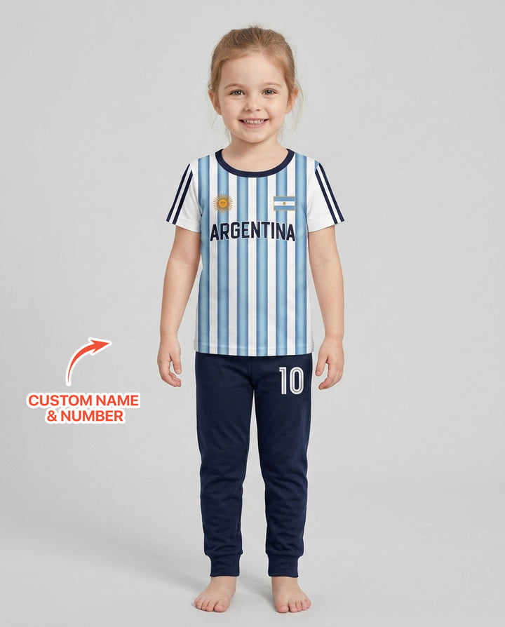 Custom Name Argentina Spirit Bamboo Two Piece Short Sleeve Pajama Set