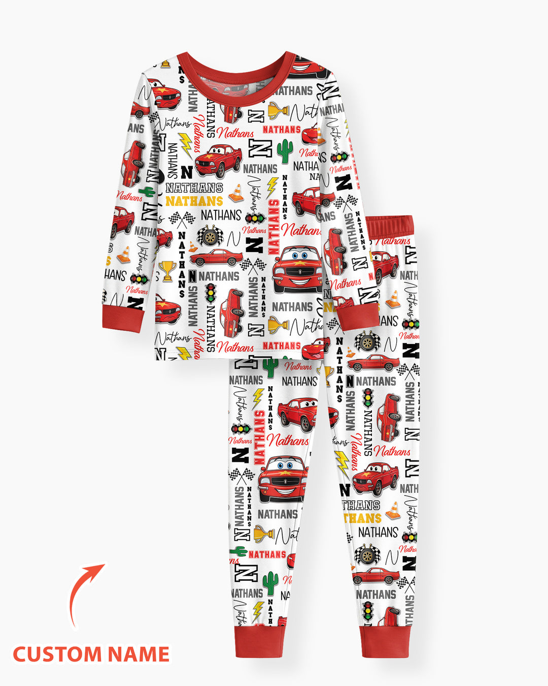 Fast Car Bamboo Two Piece Long Sleeve Pajama Set