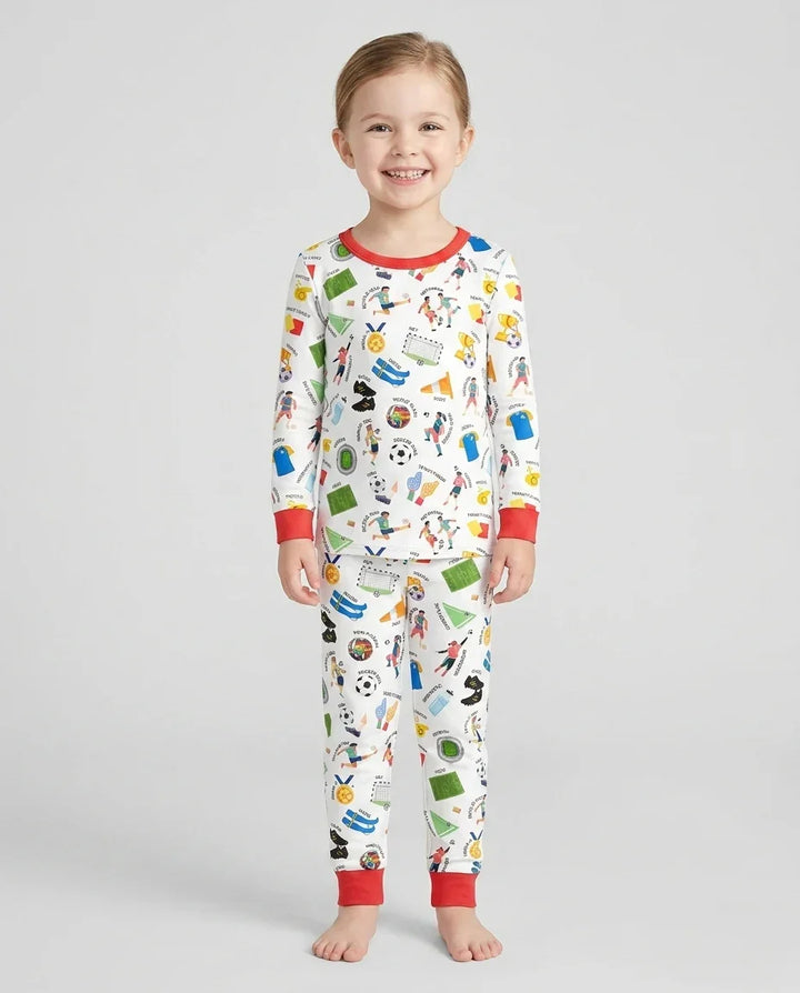 Soccer Fever All About The Game Bamboo Two Piece Long Sleeve Pajama Set