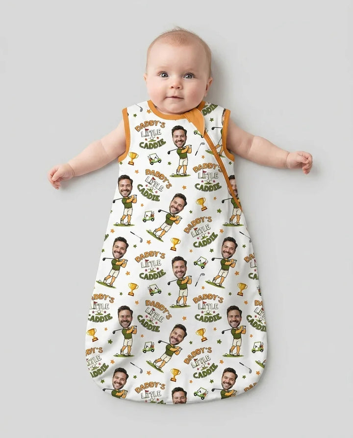 Custom Photo Daddy's Little Caddie Daddy & Me Matching Bamboo Sleep Bag