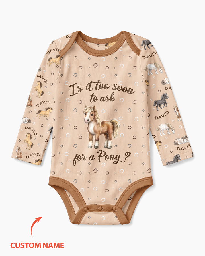 Custom Name Is It Too Soon to Ask for a Pony Bamboo Bodysuit