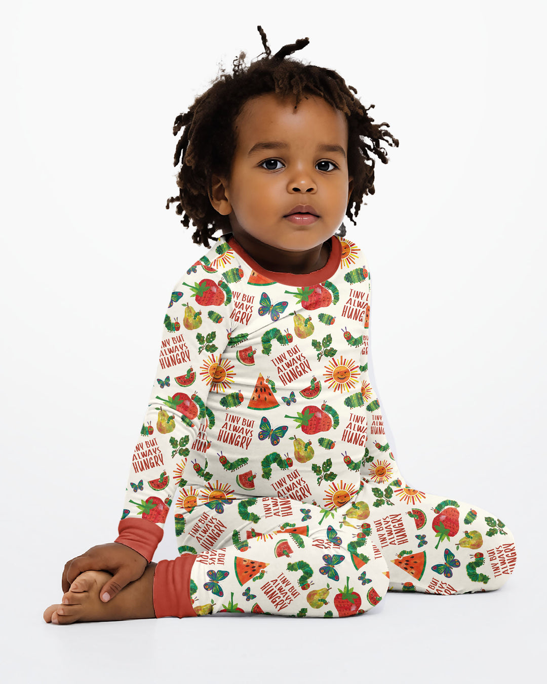 Tiny But Always Hungry Caterpillar Bamboo Two Piece Long Sleeve Pajama Set