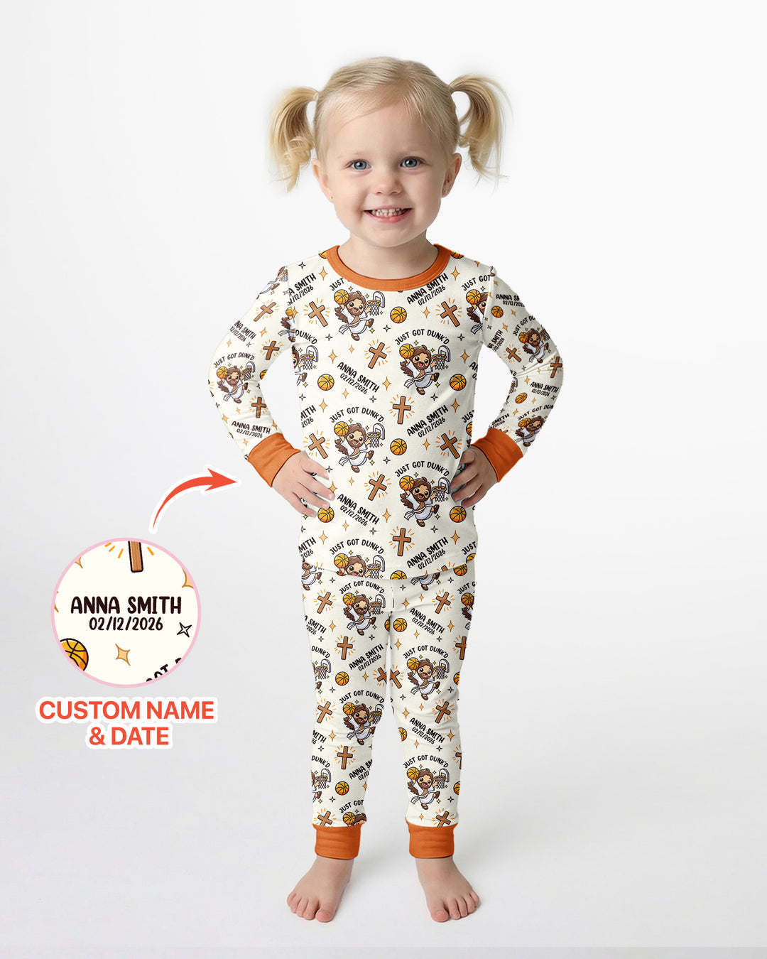 Personalized Baptism Just Got Dunk'd  Bamboo Two Piece Long Sleeve Pajama Set