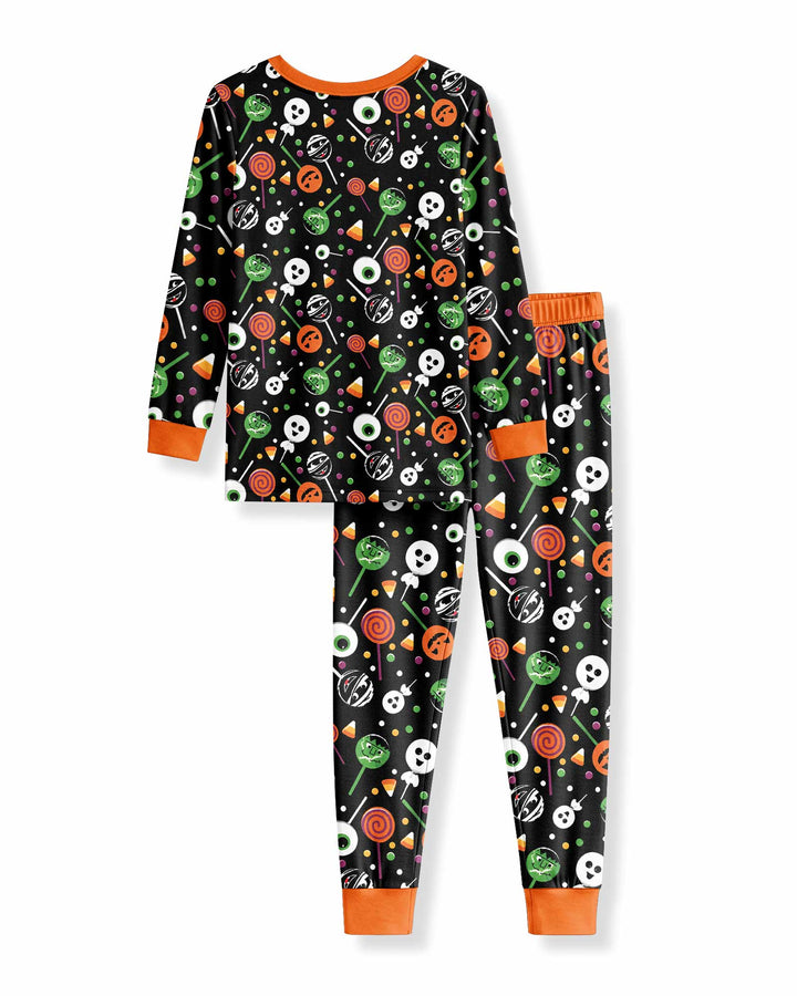 Halloween Lolipop I'm Just Here For The Candy Bamboo Two Piece Long Sleeve Pajama Set