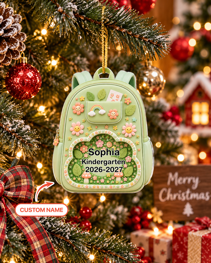 Kids School Backpack Acrylic Ornament