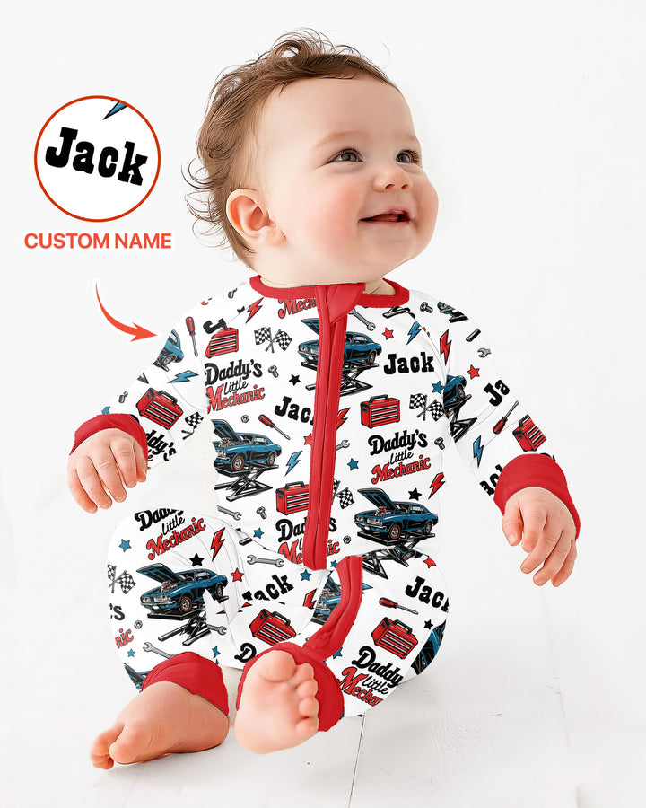 Custom Name Daddy's Little Mechanic Bamboo Convertible Zippy
