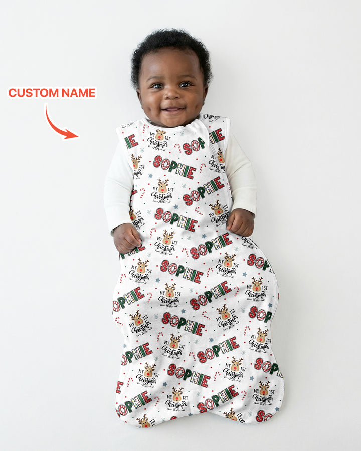 Custom Name "My First Christmas 2026" - Bamboo Sleep Bag (S)