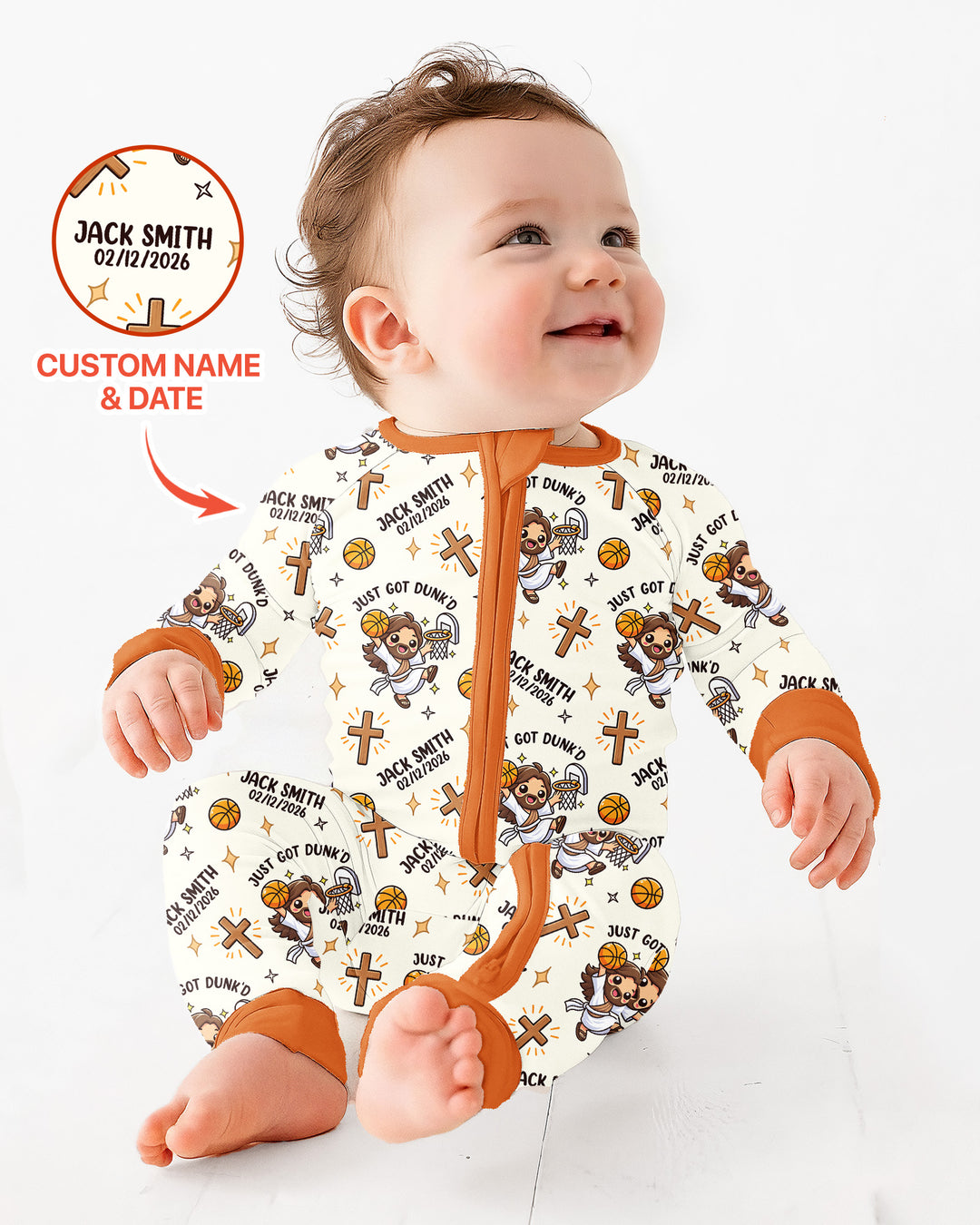 Personalized Baptism Just Got Dunk'd Bamboo Convertible Zippy