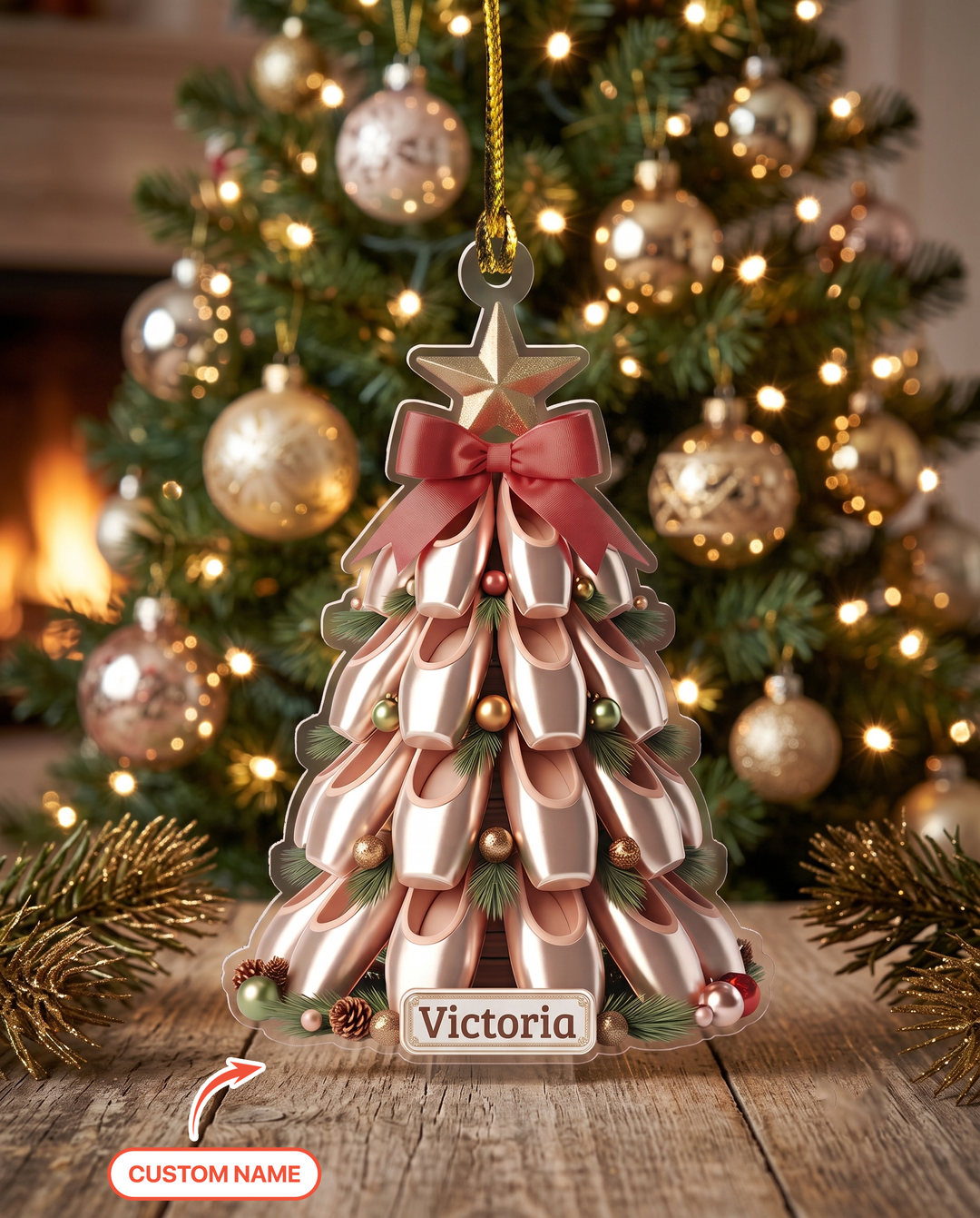 Ballet In Christmas Acrylic Ornament