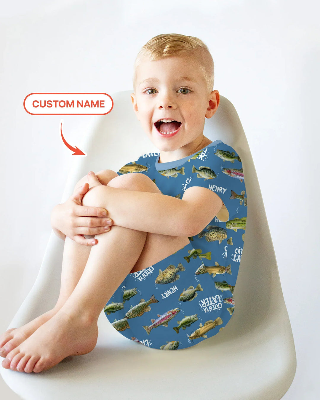 Catch Ya Later Matching Daddy & Me Bamboo Two Piece Short Sleeve Shorts Pajama Set