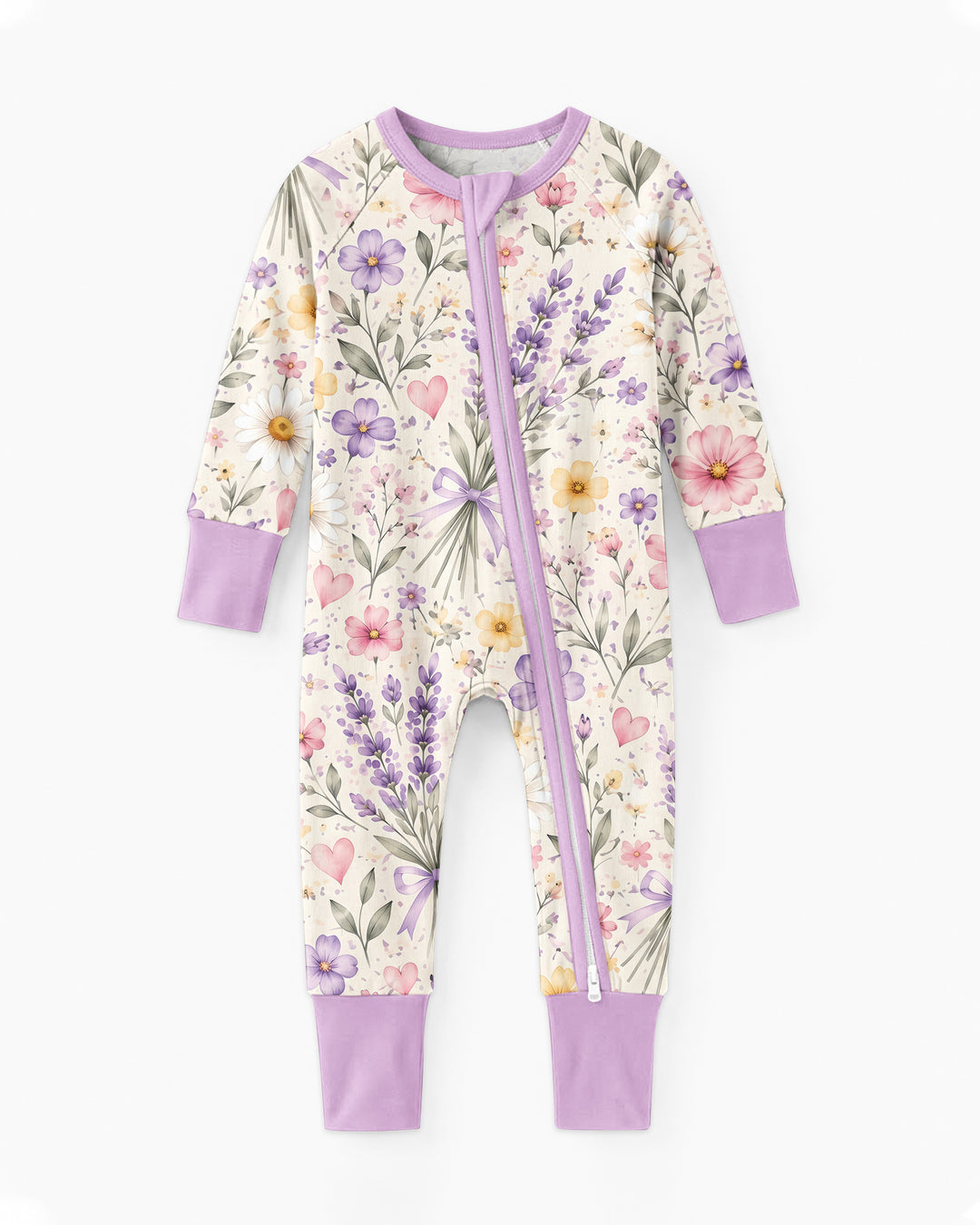 Lavender Wildflower Pastel Floral Bamboo Convertible Zippy